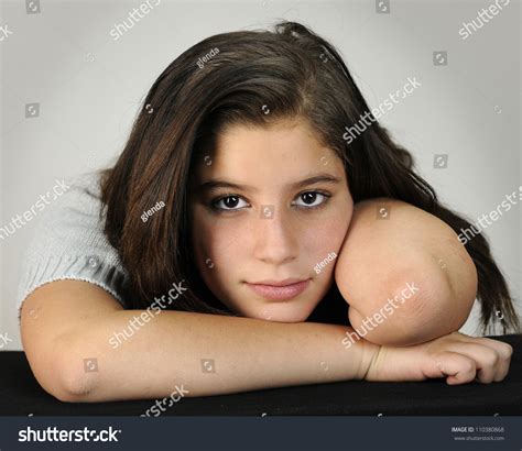 Closeup Portrait Of A Serious Preteen Stock Photo 110380868 Shutterstock
