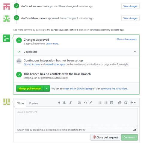 Creating And Approving Pull Requests In Github Carl De Souza