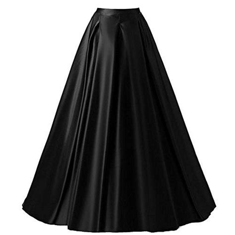 Duraplast Womens Fashion Long Skirt Formal Satin A Line Skirt High