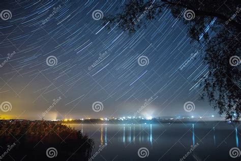 Startrails Over The Lake Stock Image Image Of Milkyway 89161475