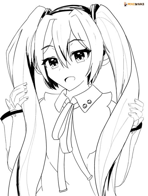 Cute Hatsune Miku Coloring Pages
