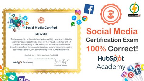 Get Professional Certificate Of Social Media Hubspot 2023