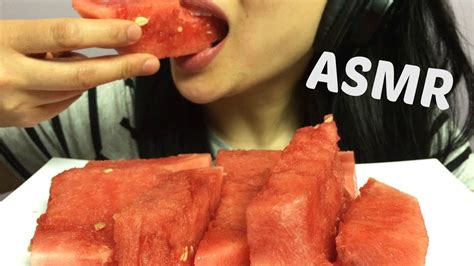 asmr juicy watermelon soft soothing crunch eating sound no talking sas asmr youtube