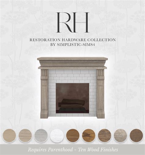Rh Collection Brick Fireplace Sims 4 Sims Sims 4 Cc Furniture