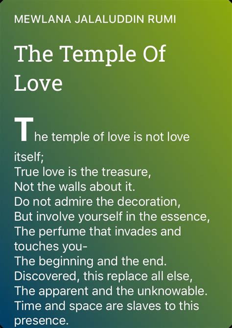 The Temple Of Love The Temple Of Love Poem By Mewlana Jalaluddin Rumi