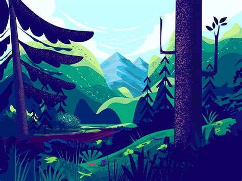 Mountain Landscape Illustration by Barkat Ayesha for Devignedge on Dribbble