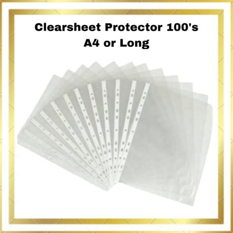 Clear Sheet Protector A4fc By 100s Shopee Philippines