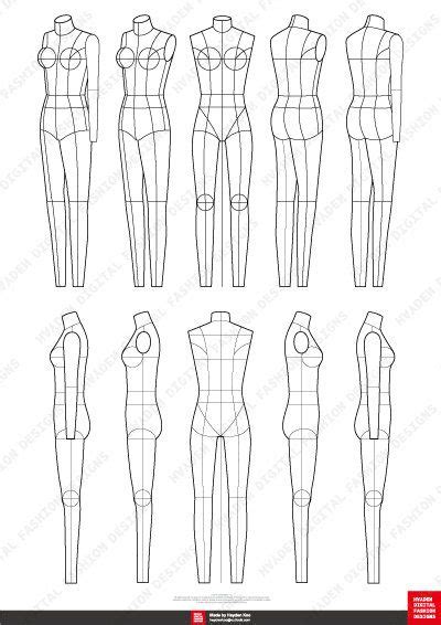 Fashion Flats Body Templates Female Ver2 Etsy Body Template