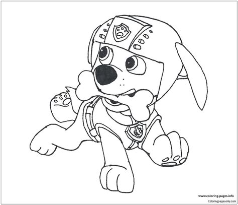Paw Patrol Zuma With A Bone Coloring Page Free Coloring Pages Online