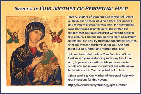 Novena To Our Lady Of Perpetual Help Share Miracle Prayer Reverasite