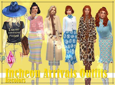 Sims 4 Incheon Arrivals Outfits Recolors Mesh By Ea Micat Game