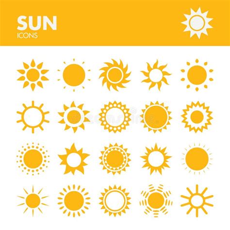 Sun Icons Set Stock Vector Illustration Of Element Shapes 82784337