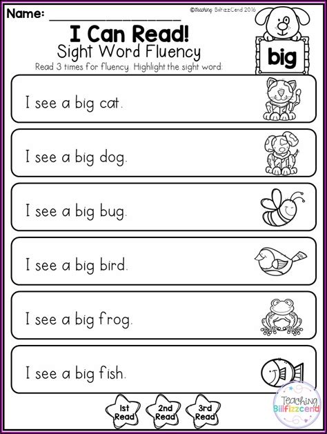 Beginner Kindergarten Sight Word Sentences Worksheets Worksheet
