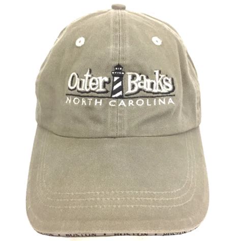 Outer Banks North Carolina Hat Lighthouse Logo Golf Beach Vacation Dad