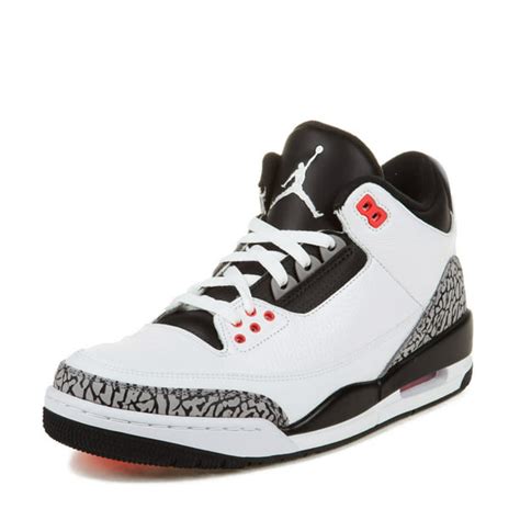 Air Jordan Nike Mens Air Jordan 3 Retro Whiteblack Cement Grey