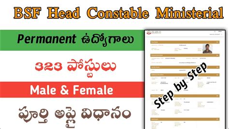 How To Apply Bsf Hc Ministerial Asi Recruitment In Telugu Bsf Hc