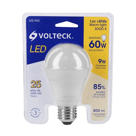 Lámpara Led Tipo Bulbo A19 12 W Luz De Día Blíster Volteck Codigo