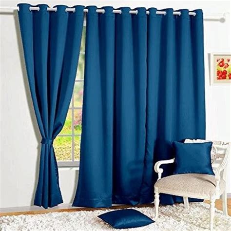 plain blue designer bedroom curtain size   feet rs  piece