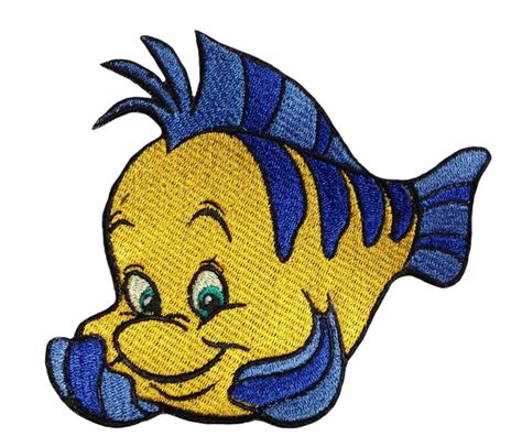 Ariel Flounder Patch Iron On Fish Disney Embroidery