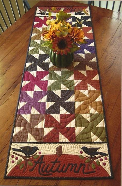 Primitive Folk Art Quilt Pattern Autumn Table By Primfolkartshop