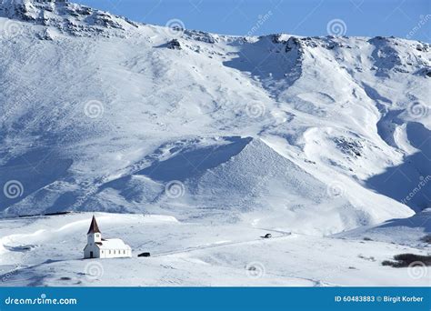 Church Of Vik In Wintertime Iceland Stock Image Image Of Volcanoes