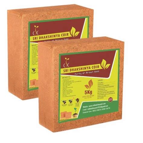 Square 22inch High Ec Cocopeat 5kg Block Seived For Agriculture Packaging Type Loose At Rs 11