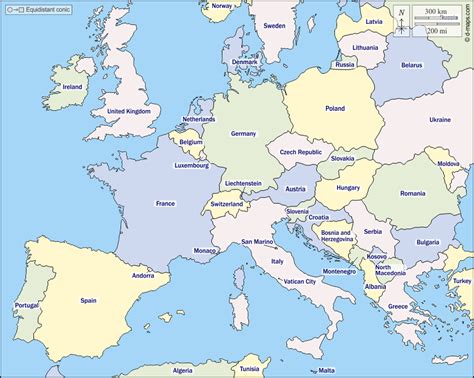 Mapa Mudo Europa Occidental