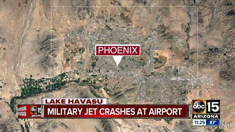 Military Jet Crashes At Lake Havasu Airport Youtube
