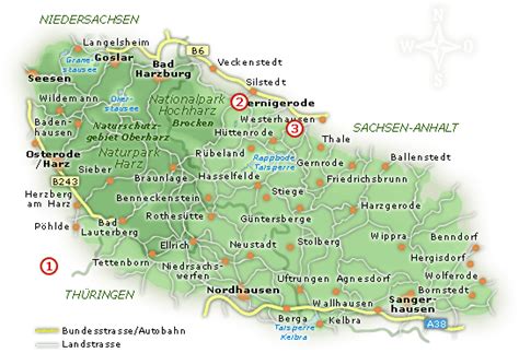 Deutschland harz karte vom harz landkarte harz stadtplan und. Hotels im Harz - Gastgeberkarte