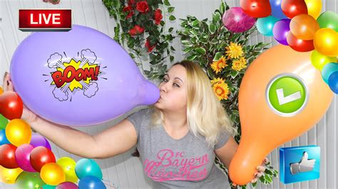 Live For Balloon Fans Blowing Up And Popping Out Big Balloons Latex Gloves Youtube