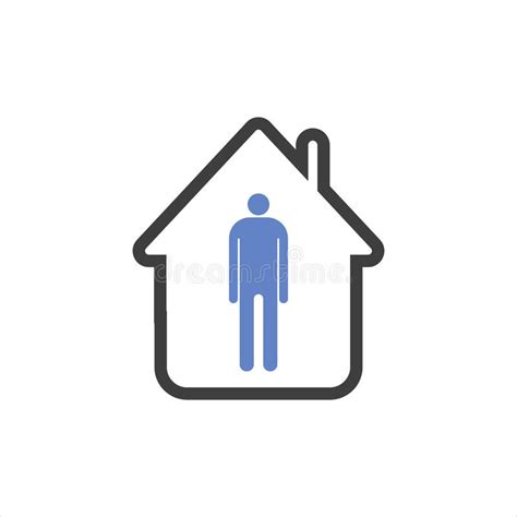 Man In House Vector Icons On White Background Stock Illustration