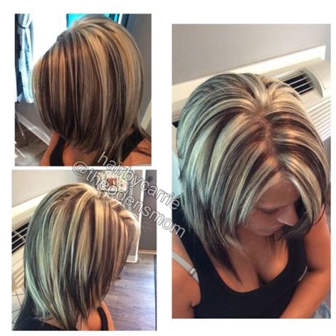 This is a demonstration on how to do blonde highlights over brown hair color all within one application. Image from http://hairstyleshollywood.com/wp-content ...