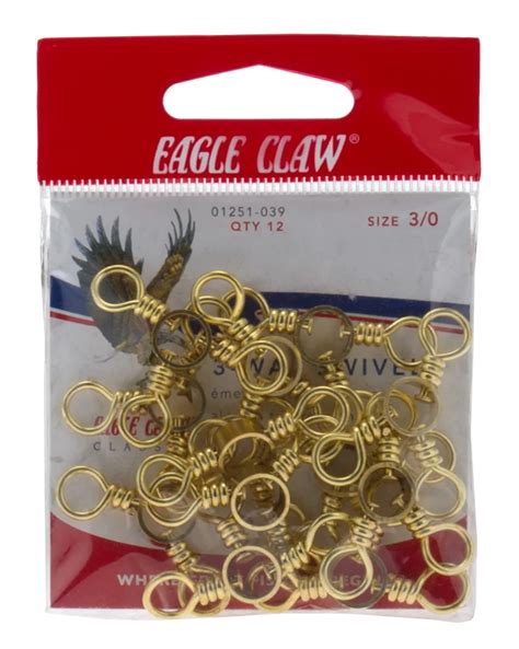 Eagle Claw 3 Way Swivels 12 Pack Academy