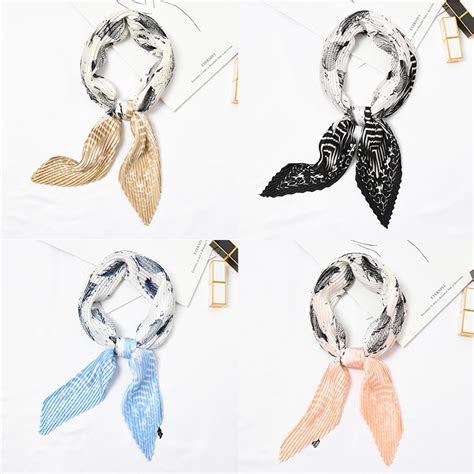 Yishine 20pcs Mix Color Wrinkle Neck Scarf Women Hot Air Balloon Print Fashion Crepe Kerchief