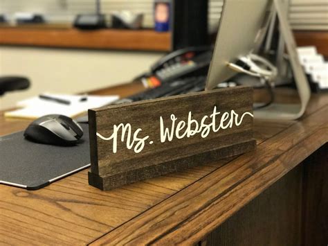 Personalized Desk Name Plate Teacher Desk Sign Wooden Name Etsy