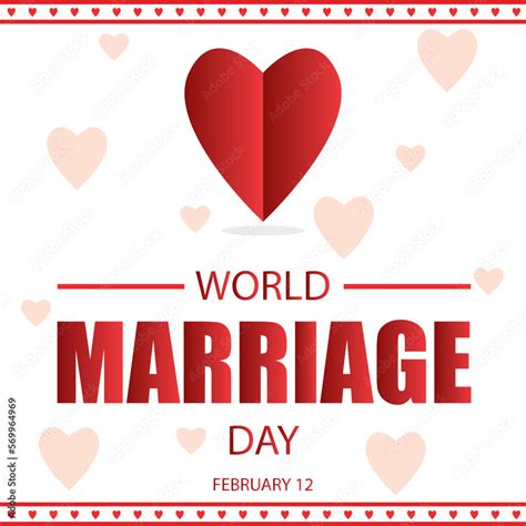 World Marriage Day Backdrop Banner Design With Hearts And Typography On
