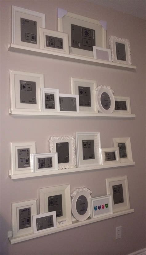 Gallery wall - ikea picture ledges & frames. Just need to add the ... # ...