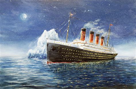 Titanic And Iceberg Painting By Boyan Dimitrov Fine Art America