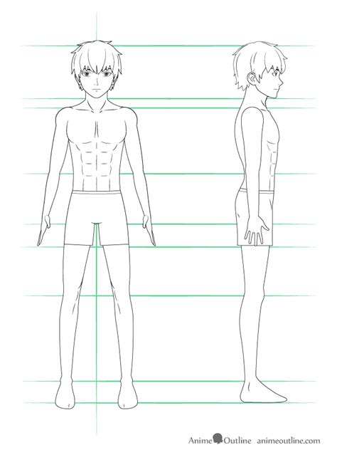 Manga Boy Body Proportions Step By Step Tutorial For Drawing