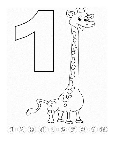 Cifra 1 De Colorat Girafa Pdf