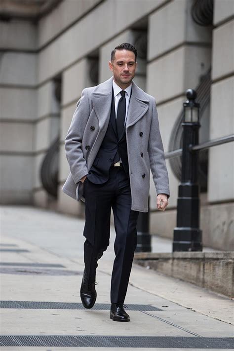 The coat is fully lined (something silky, dark navy/black in color). dark-navy-suit-grey-jacket-tie-black-shoes-classic ...