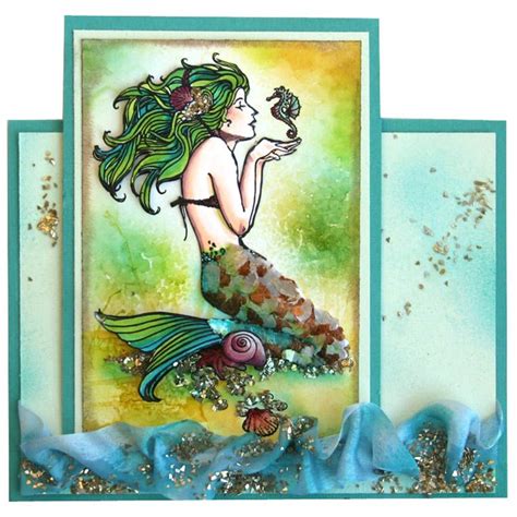 Mermaid Rubber Stamps Jennifer Dove Mermaid Stampendous Cards