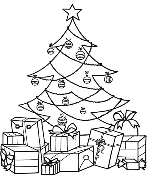 Santa, christmas fun, a snowman, reindeer and more! Evergreen Tree Coloring Page at GetColorings.com | Free ...
