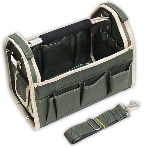 13 34 Inch Carry All Tool Bag Metal Top Handle And Shoulder Strap