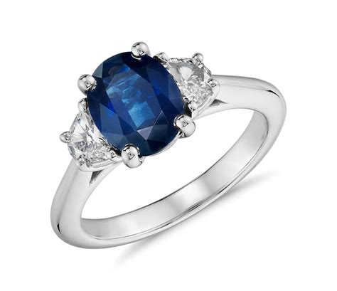 Adres diamond & platinum sdn. Sapphire and Half-Moon Shaped Diamond Ring in Platinum ...