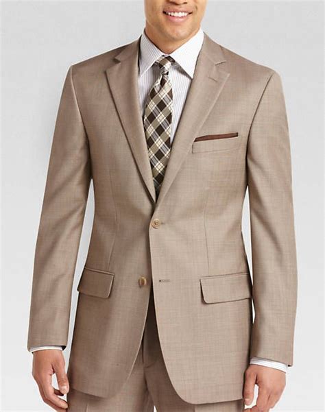 Pronto Uomo Tan Sharkskin Suit | Modern fit suit, Tailor made suits, Custom made suits