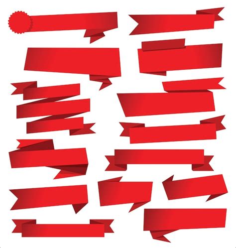 Premium Vector Collection Of Red Ribbons