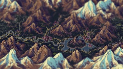 Eastern Mountain Range Scene Tilt Shift Inkarnate Create Fantasy