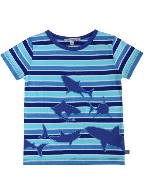 Better2gether Enfant Terrible T Shirt Streifen Haie Aqua Navy