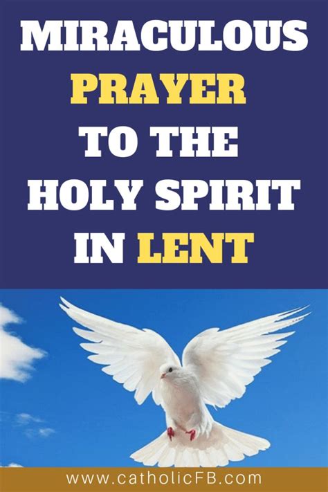 Powerful Miraculous Prayer To The Holy Spirit Holy Spirit Holy